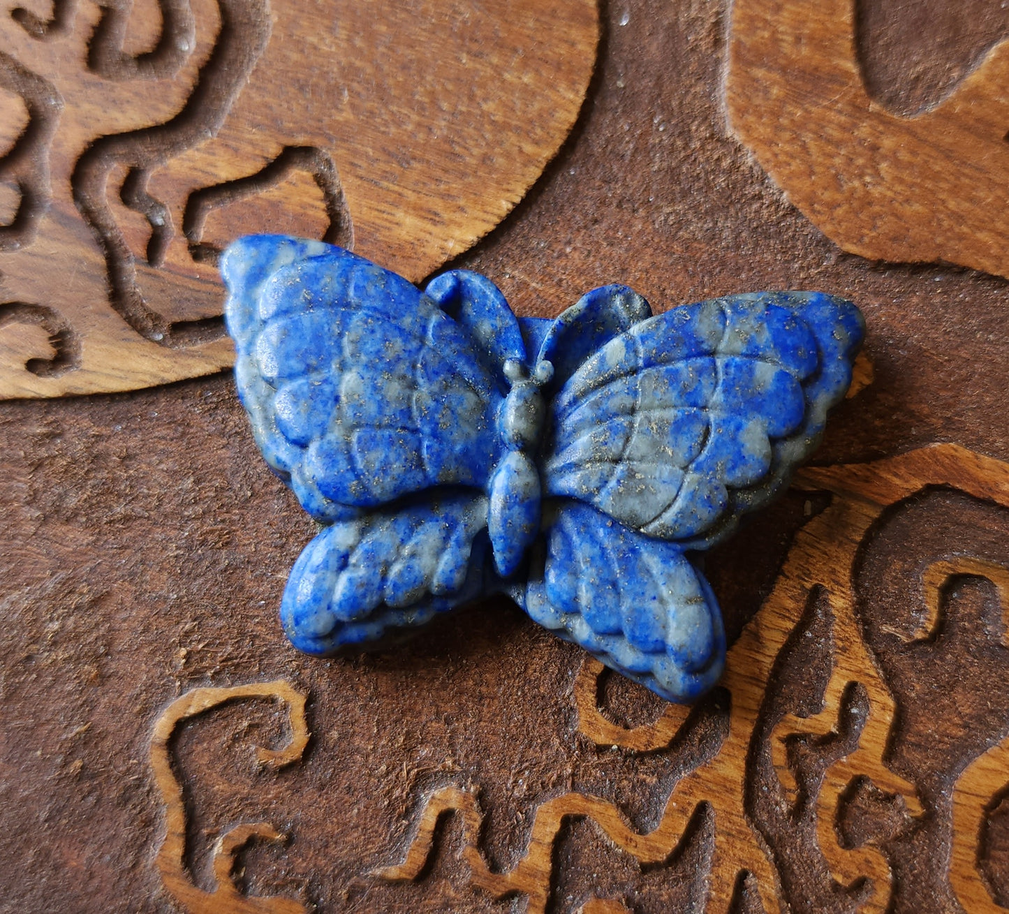 Lapis Lazuli Butterfly Carving