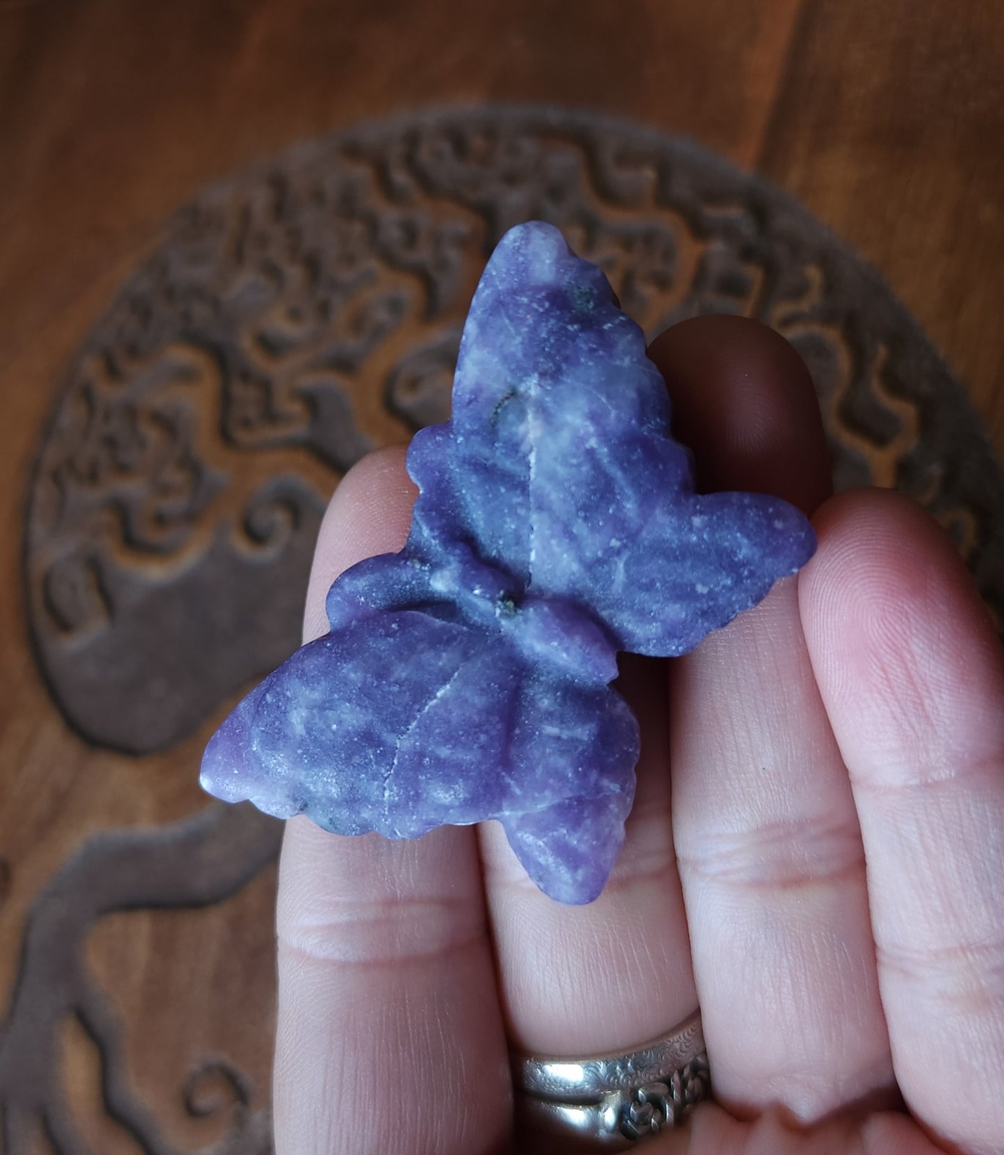 Lepidolite Butterfly Carving