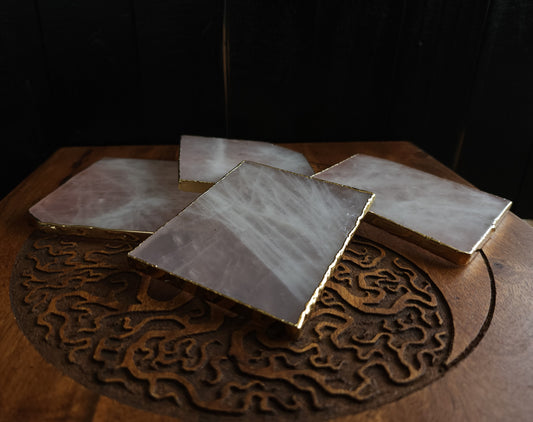 Rose Quartz Coaster Set