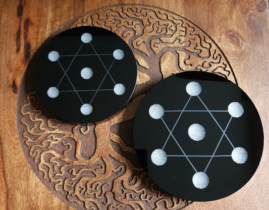 Glass Grid Plate - Black