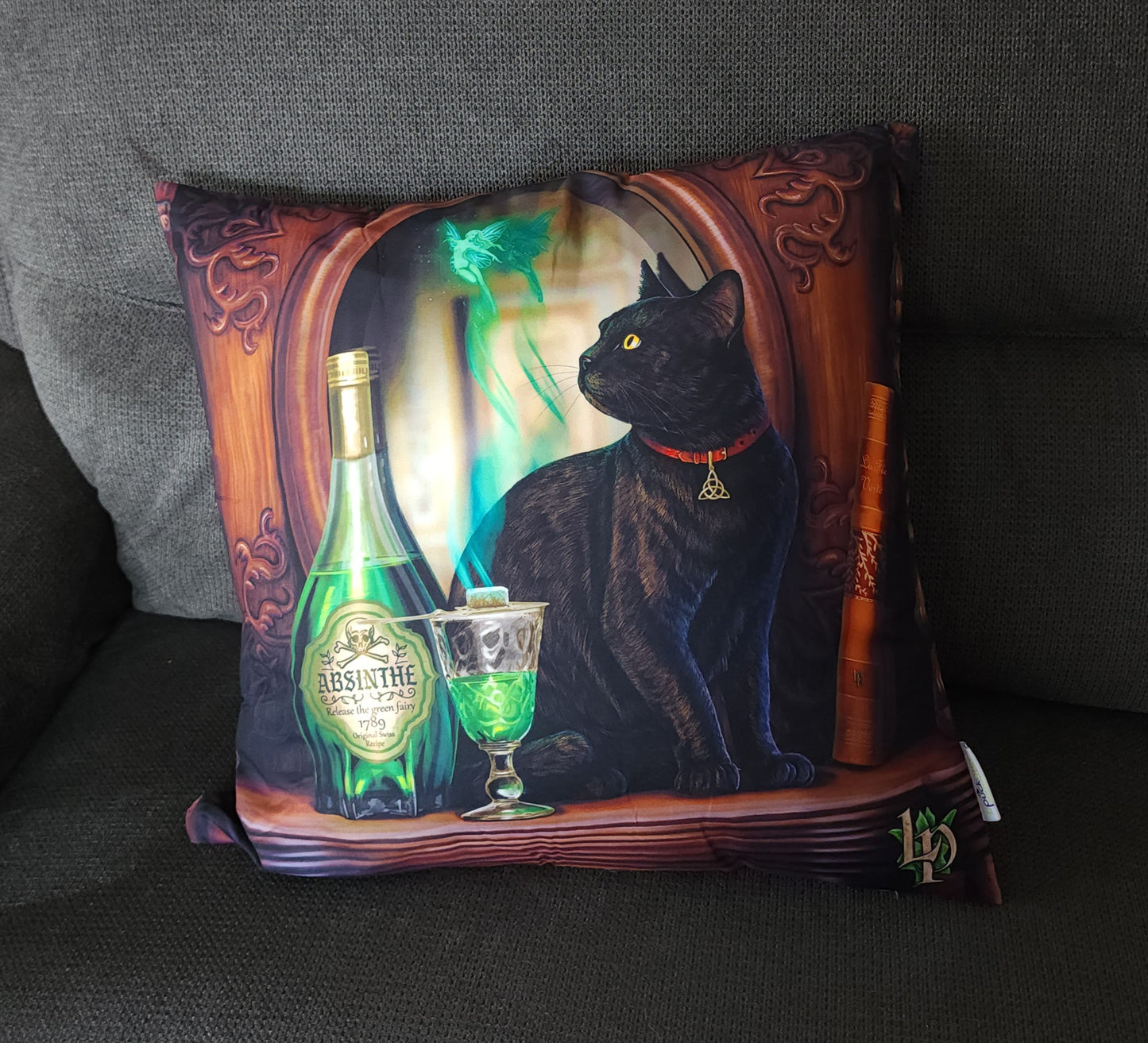 "Absinthe Cat" Cushion