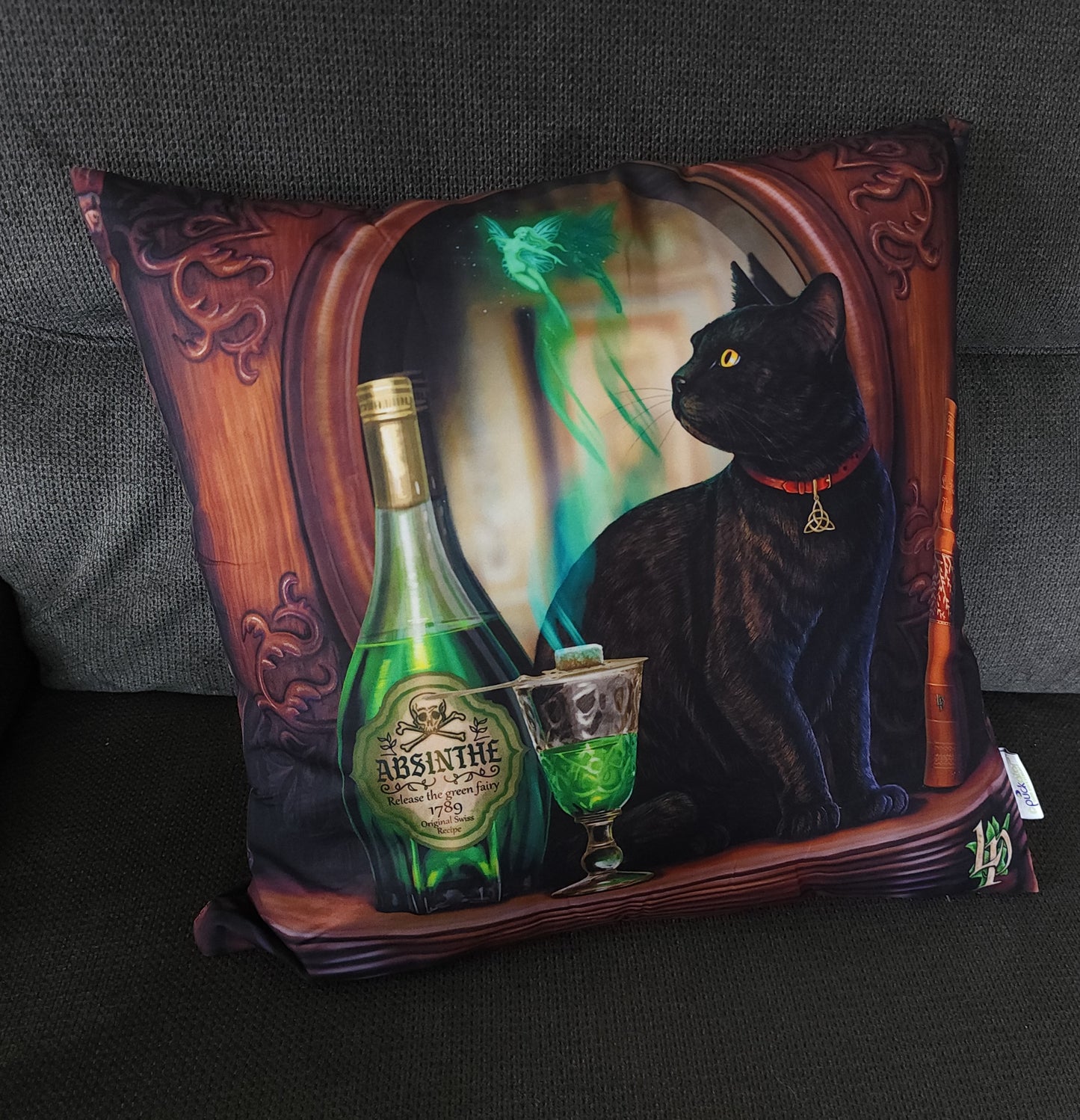 "Absinthe Cat" Cushion