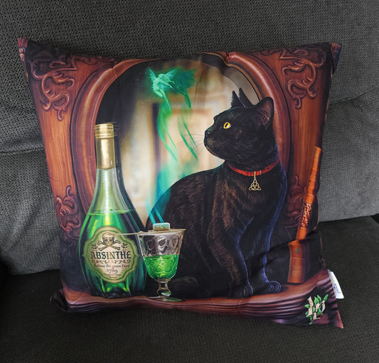 "Absinthe Cat" Cushion