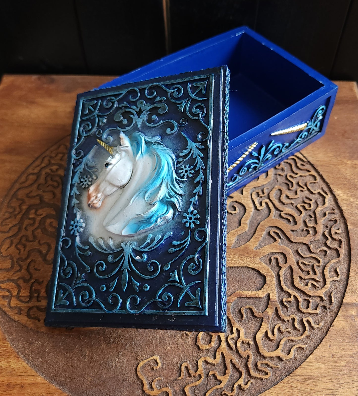 Unicorn Trinket Box - Blue