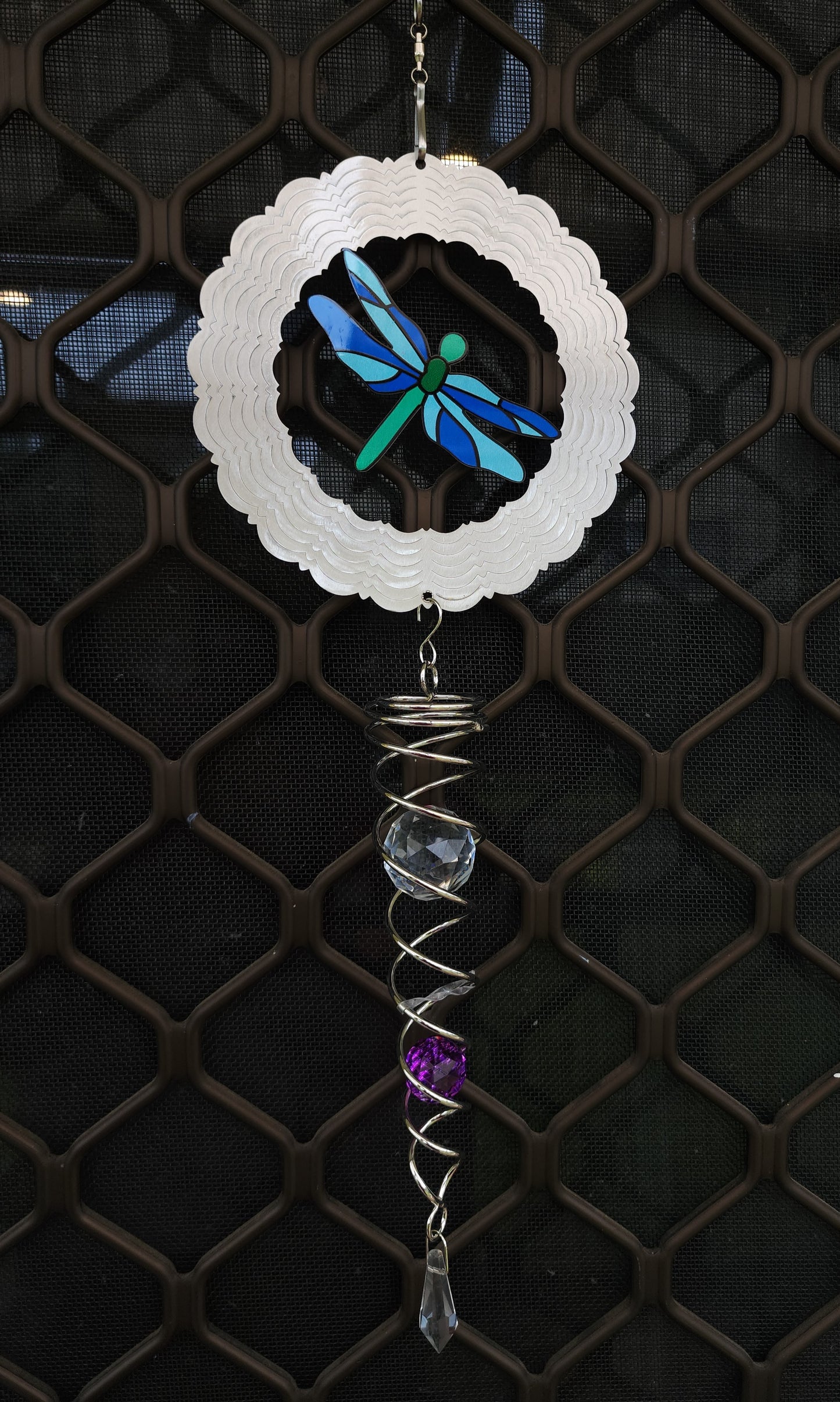 Dragonfly Spinner with Crystal Vortex Suncatcher