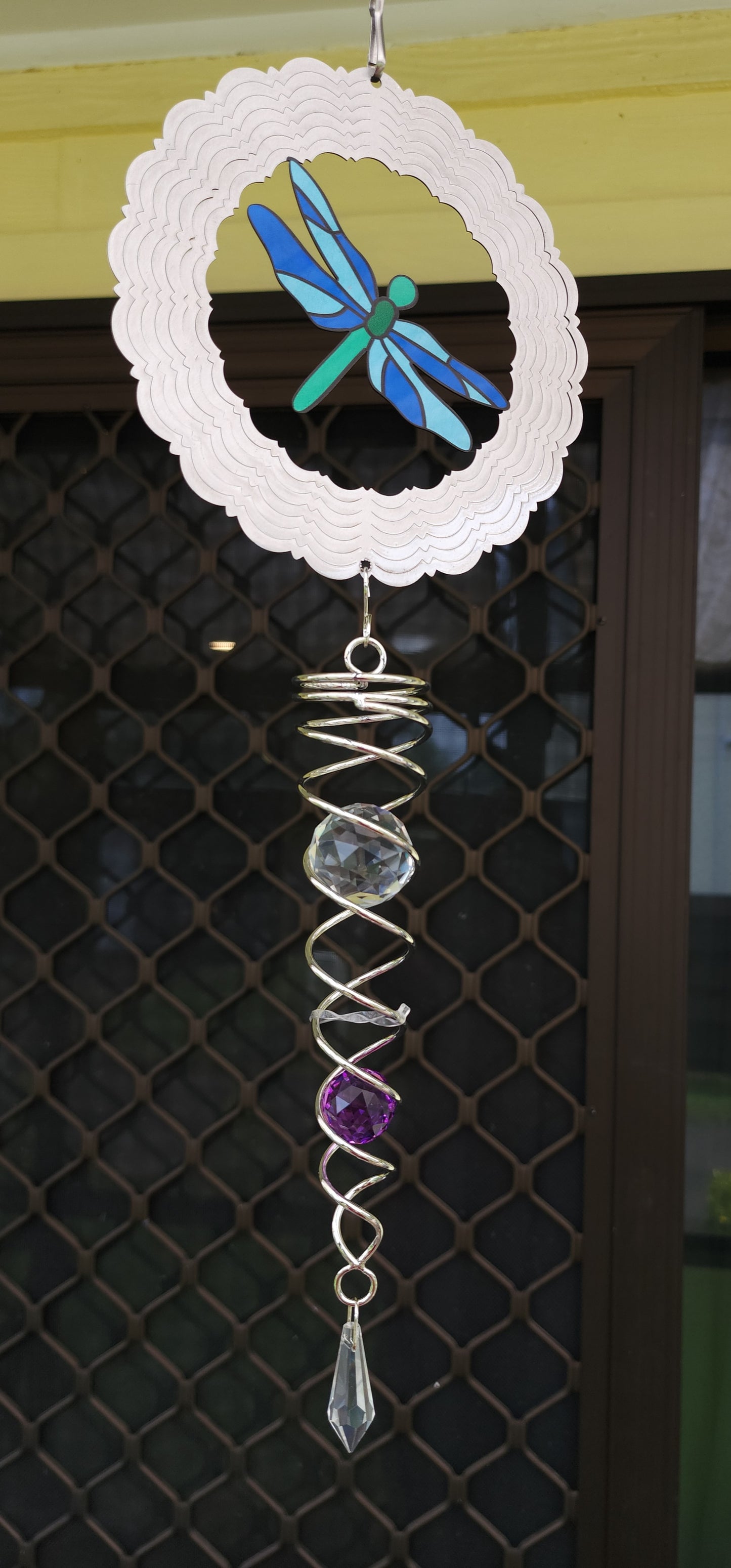 Dragonfly Spinner with Crystal Vortex Suncatcher