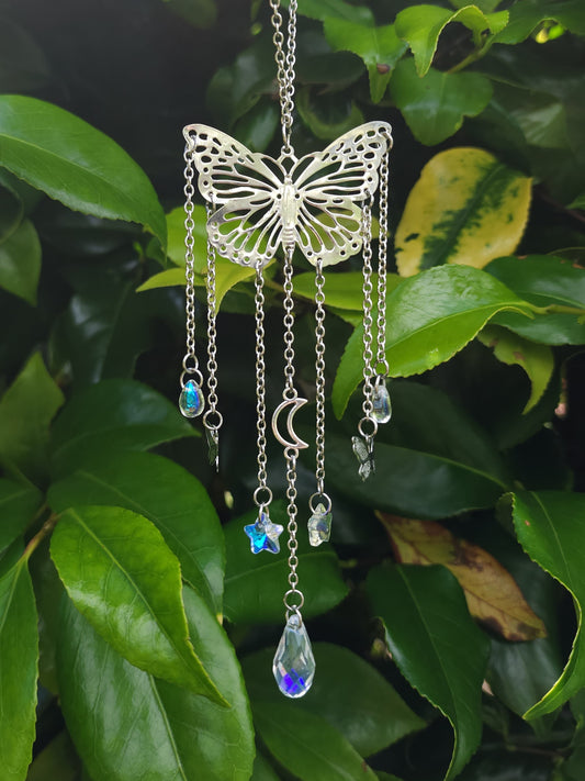 Aurora Celestial Butterfly Suncatcher - Silver