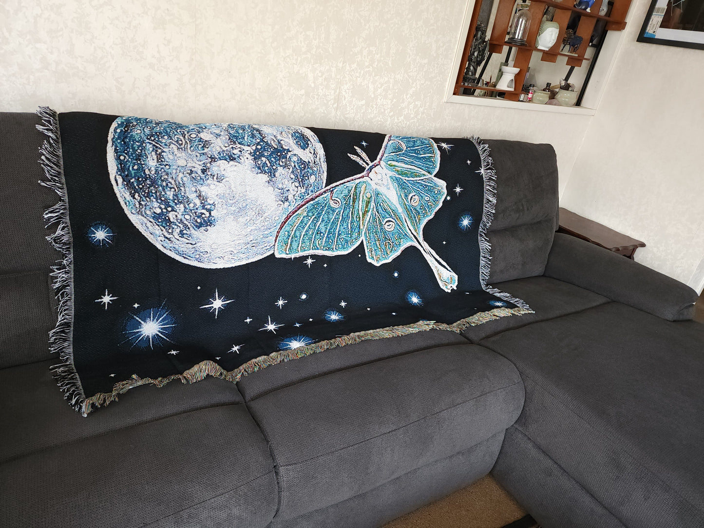 Free Spirit Luna Moth Throw Blanket - Polyester/Cotton Blend