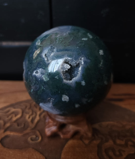 Moss Agate Sphere 7.2 cm