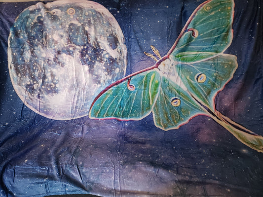 Celestial Luna Moth Minky Blanket