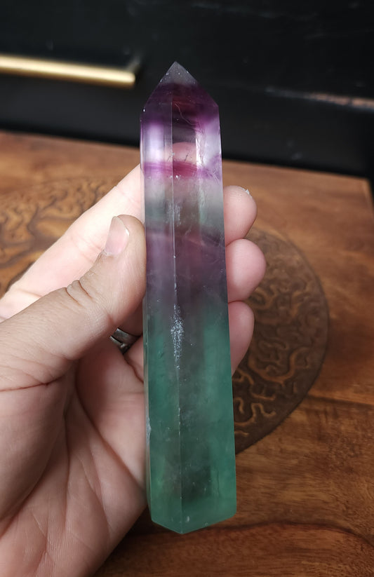 *EARTHQUAKE DAMAGE* Rainbow Fluorite Point