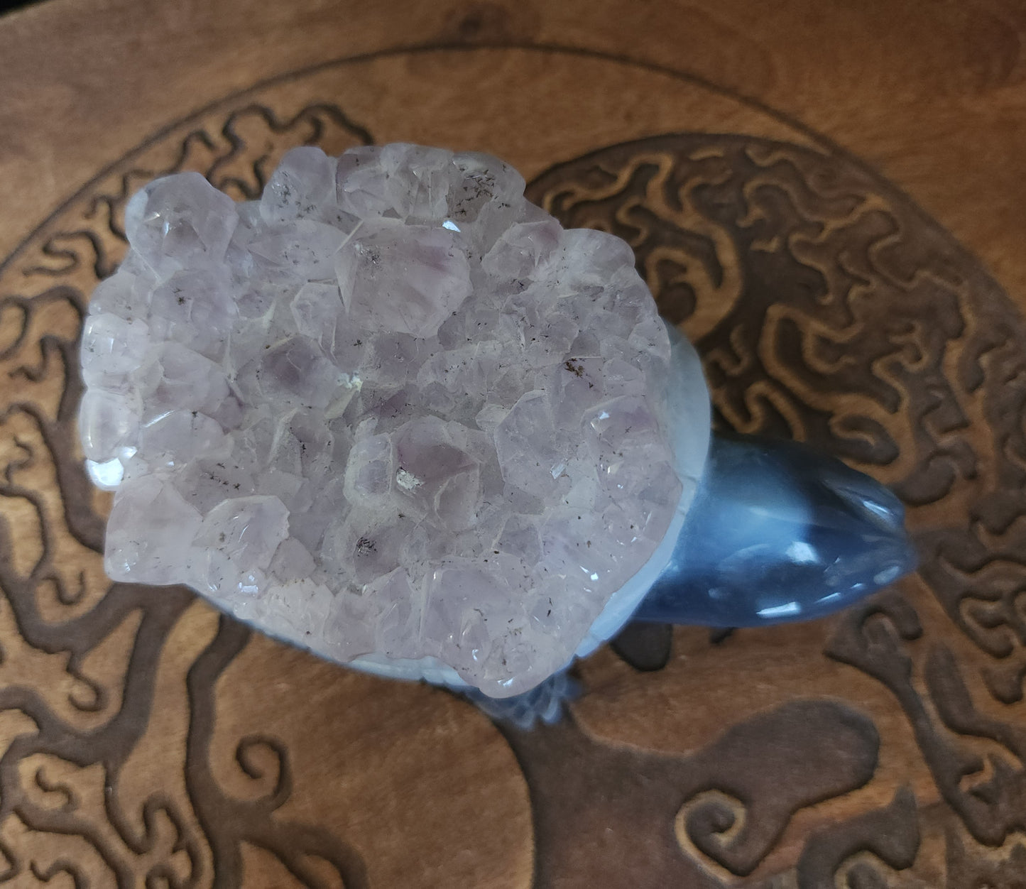 Agate & Amethyst Cluster Turtle Carving