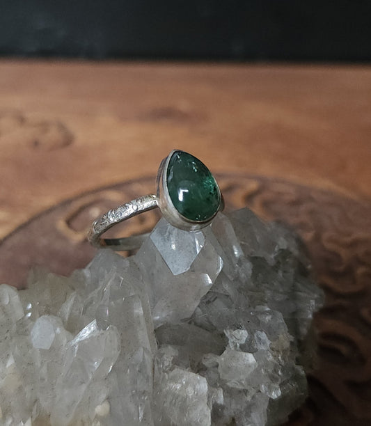 Handcrafted Green Kyanite Sterling Silver Ring