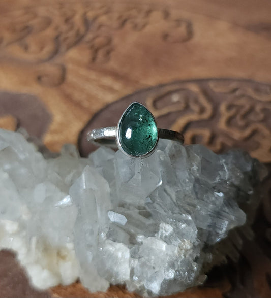Handcrafted Green Kyanite Sterling Silver Ring